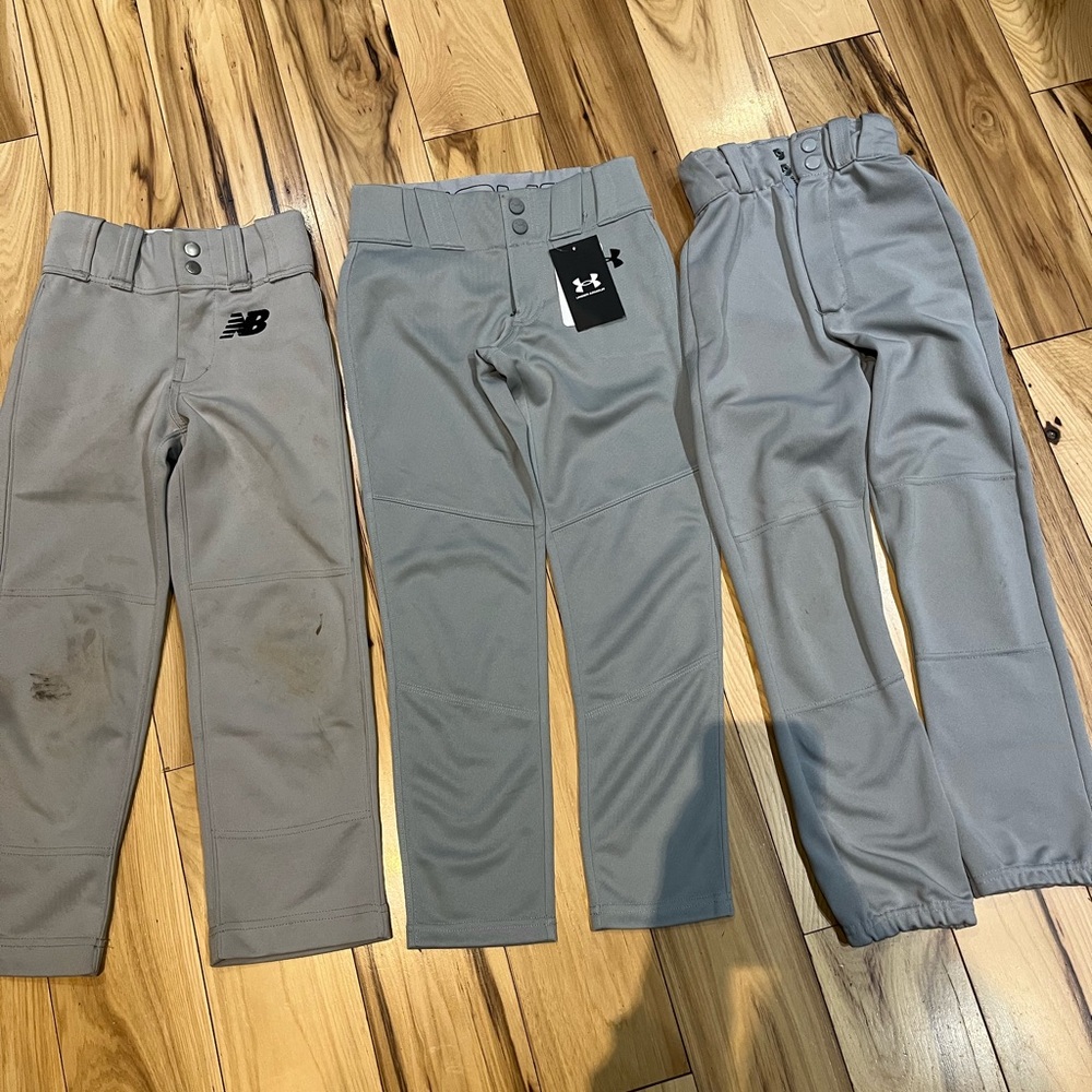 Under Armour, Wilson, new Balance  Kids Gray baseball pants youth size XS